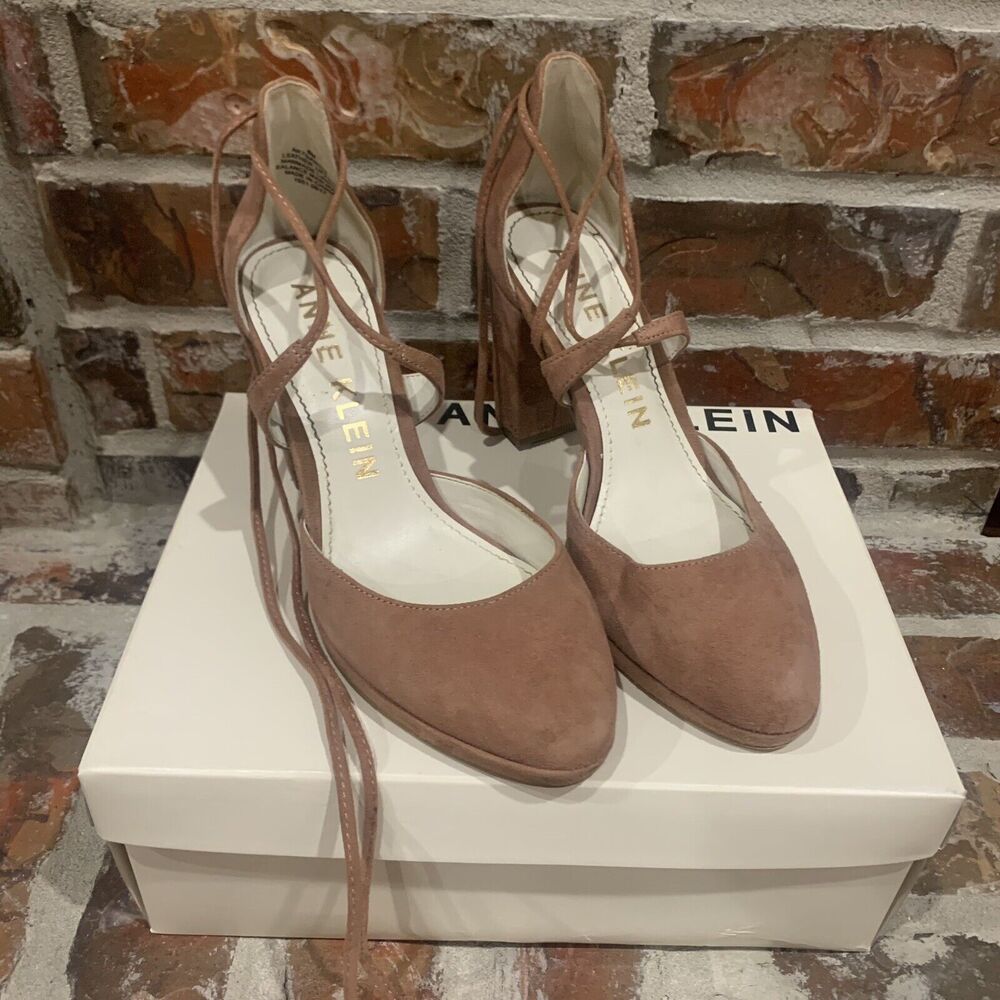 Anne Klein Womens Shoes Ganice Brown Platform Lace Up Pump Size 8M Tie Ankle